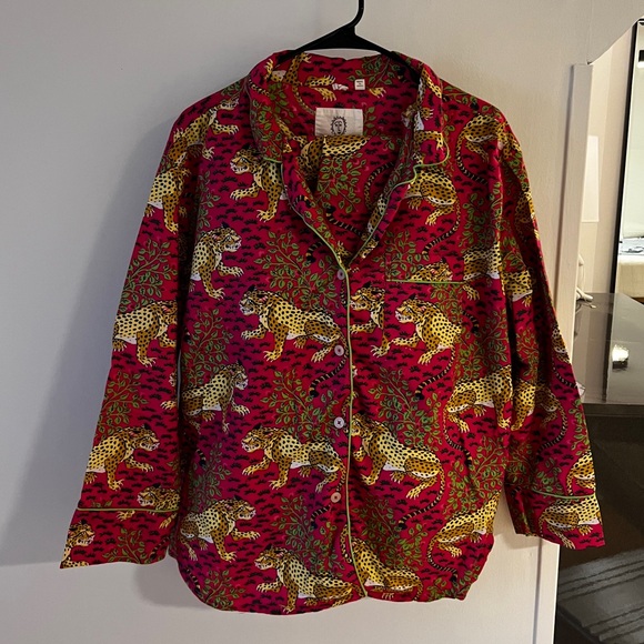 Printfresh Long PJ Set in Hot Pink Bagheera - Picture 2 of 4